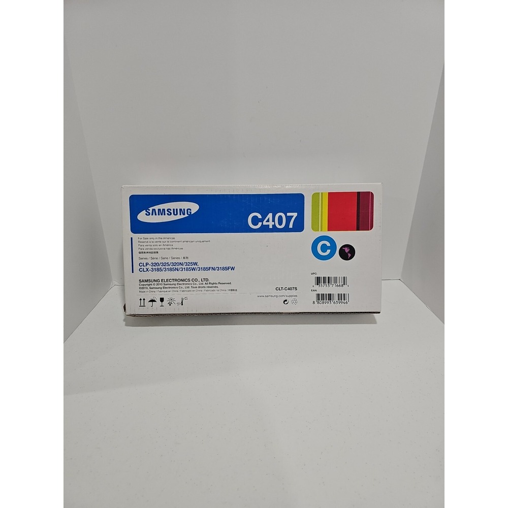 Samsung CLT-C407S‎ Cyan Toner  GENUINE NEW SEALED BOX
